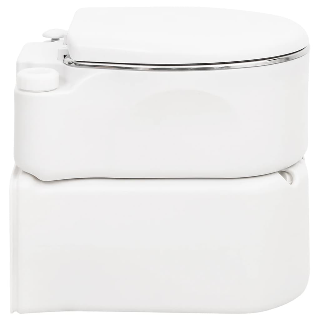 vidaXL Sanita integrada p/ campismo 24+17 L PEAD e aço branco
