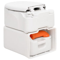 vidaXL Sanita integrada p/ campismo 24+17 L PEAD e aço branco