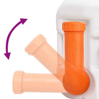 vidaXL Sanita integrada p/ campismo 24+17 L PEAD e aço branco