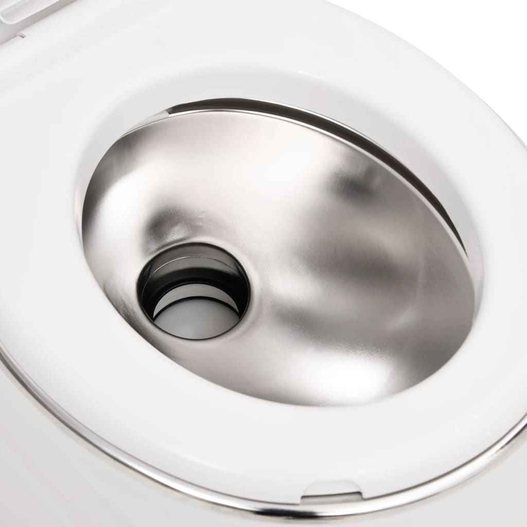 vidaXL Sanita integrada p/ campismo 24+17 L PEAD e aço branco