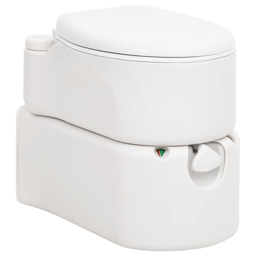 vidaXL Sanita integrada p/ campismo 24+17 L PEAD e aço branco