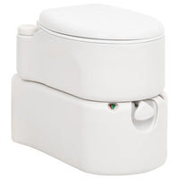 vidaXL Sanita integrada p/ campismo 24+17 L PEAD e aço branco