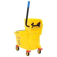 vidaXL Balde de esfregona com espremedor e rodas 36 L PP amarelo