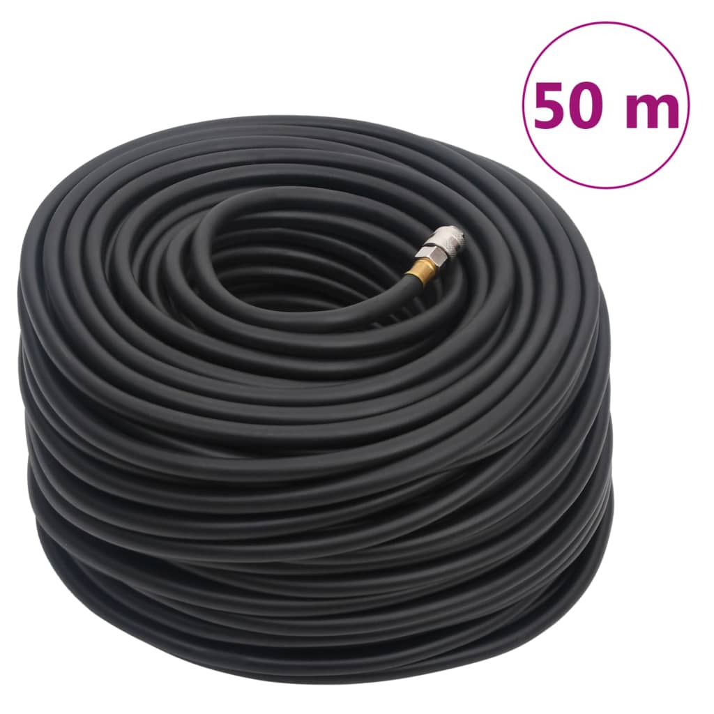 vidaXL Mangueira de ar híbrida 0,6" 2 m borracha e PVC preto
