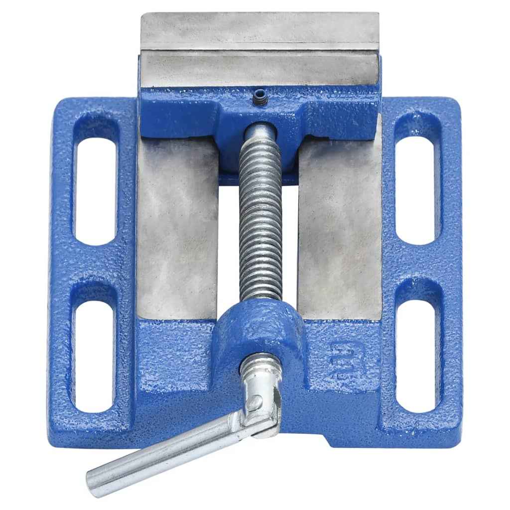 vidaXL Torno para furadora 121 mm ferro fundido azul