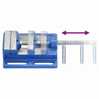 vidaXL Torno para furadora 121 mm ferro fundido azul