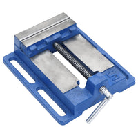 vidaXL Torno para furadora 76 mm ferro fundido azul