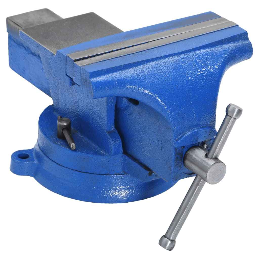 vidaXL Torno para bancada 150 mm ferro fundido azul