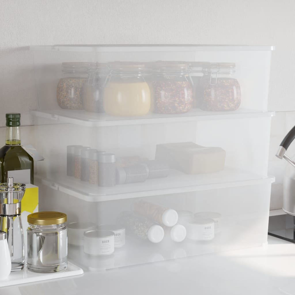 vidaXL Caixas de arrumação empilháveis 3 pcs 10 L plástico