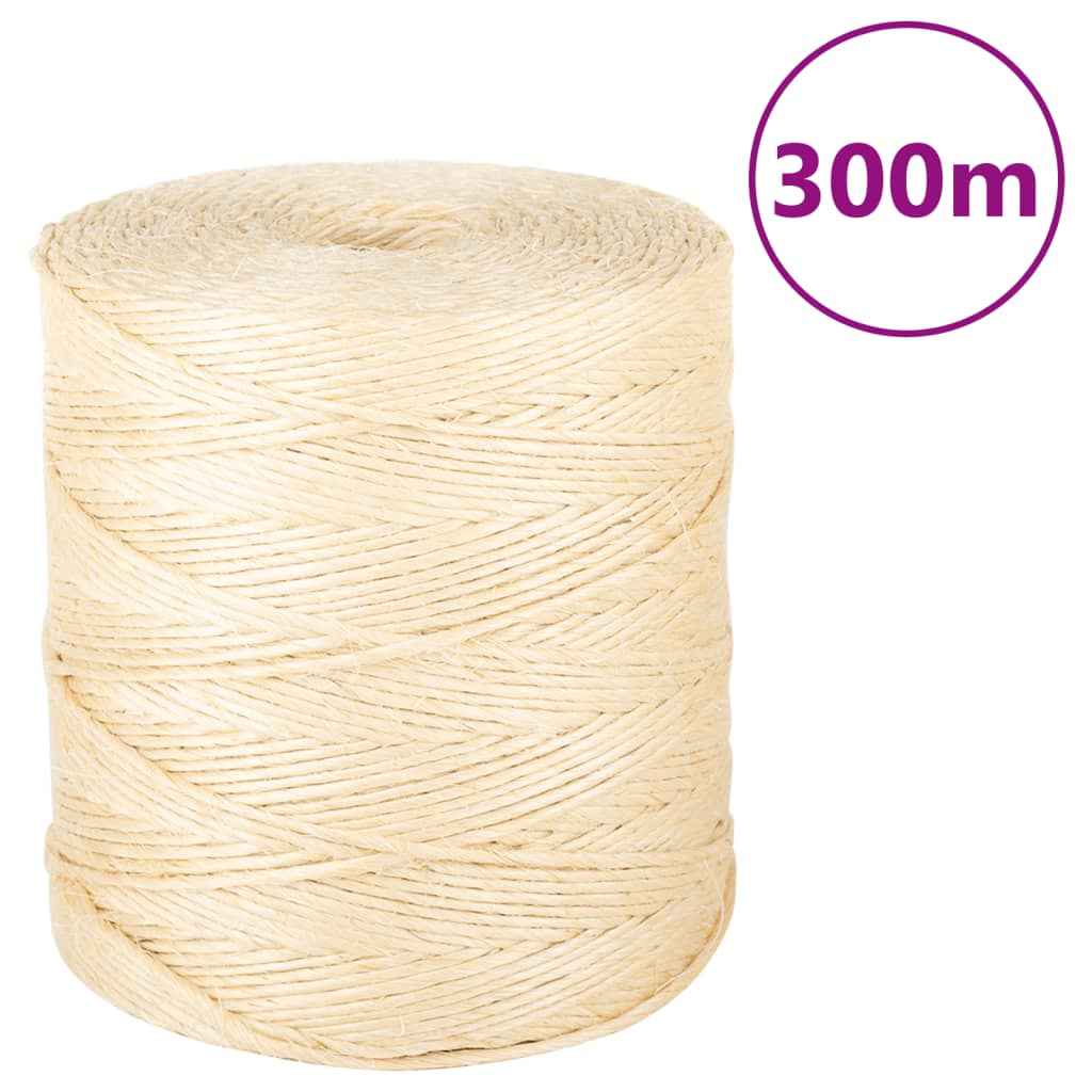 vidaXL Corda 100% sisal 2 mm 300 m