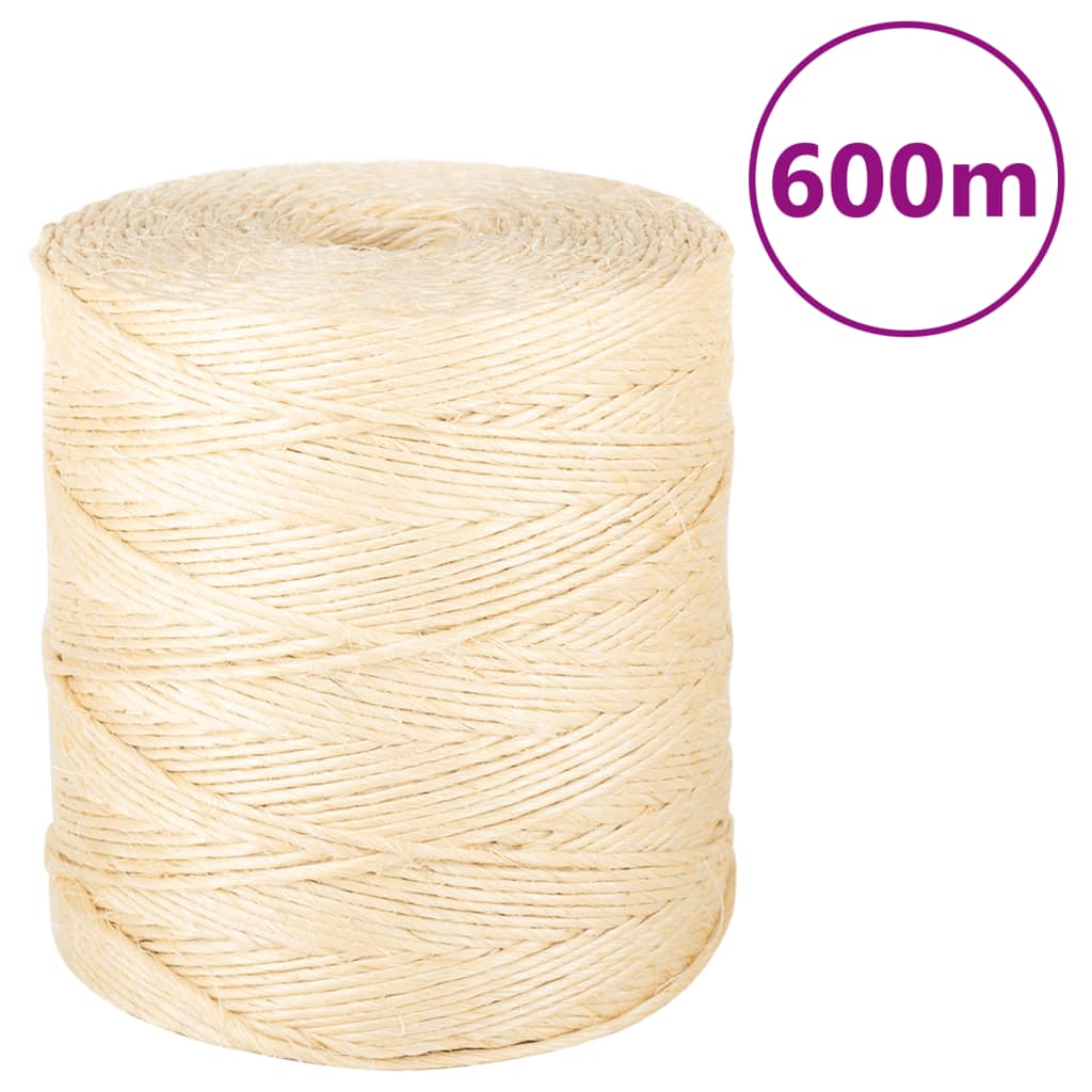 vidaXL Corda 100% sisal 2 mm 300 m