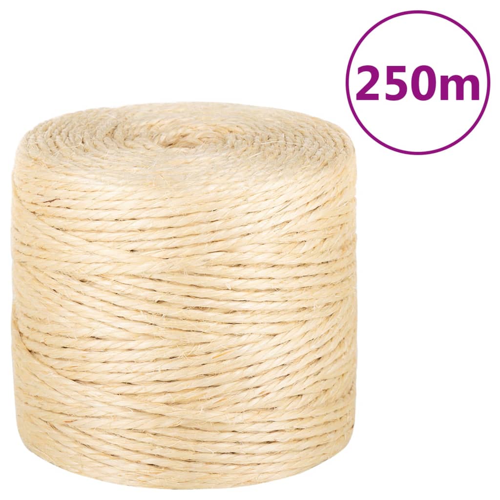 vidaXL Corda 100% sisal 6 mm 100 m