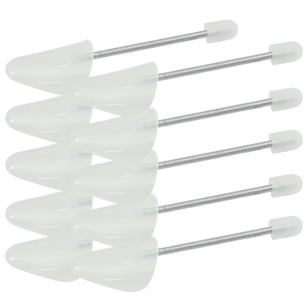 vidaXL Tensores de calçado 5 pares EU 38-44 plástico preto