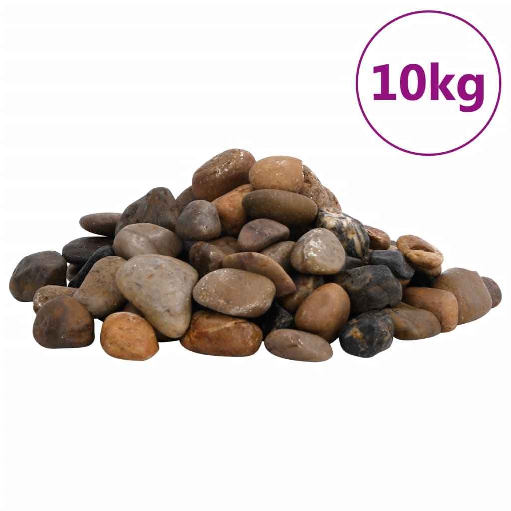 vidaXL Seixos polidos 10 kg 2-5 cm multicor
