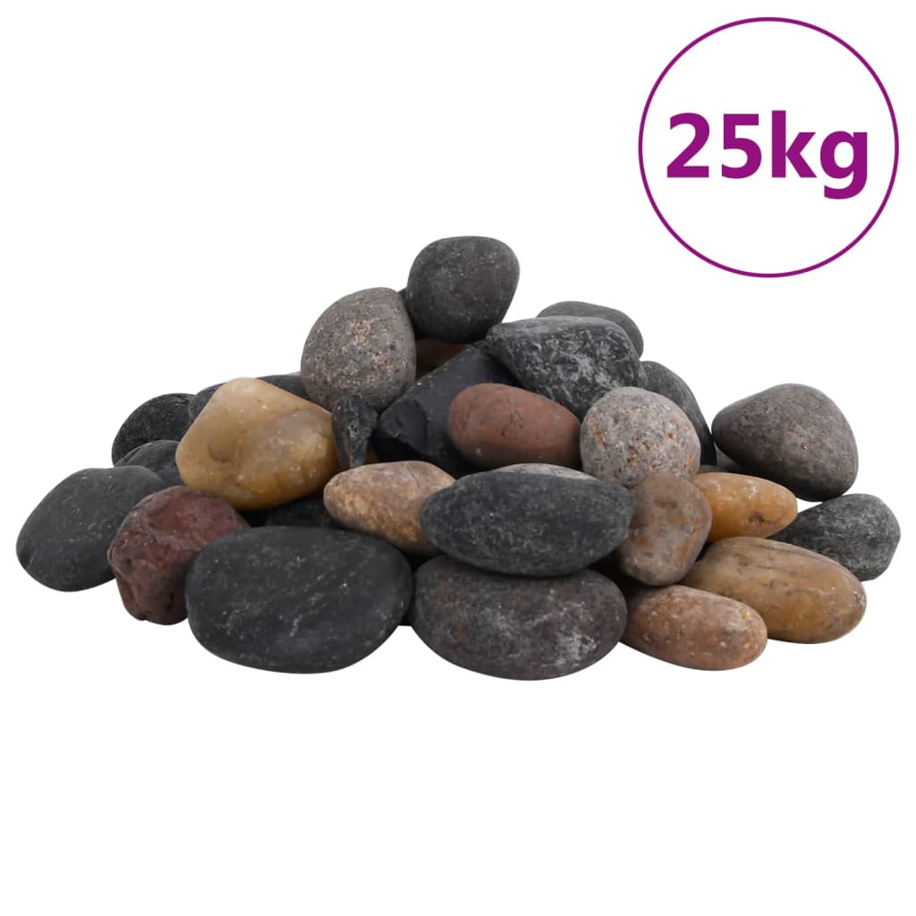vidaXL Seixos polidos 10 kg 2-5 cm multicor