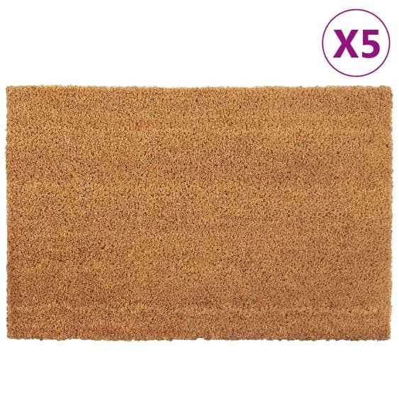 vidaXL Tapetes porta 2 pcs 40x60 cm fibra de coco tufada natural