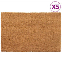 vidaXL Tapetes porta 5 pcs 40x60 cm fibra de coco tufada natural