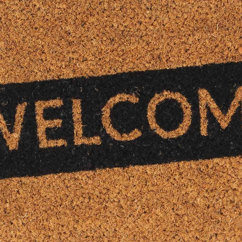 vidaXL Tapete de porta 45x75 cm fibra de coco tufada natural