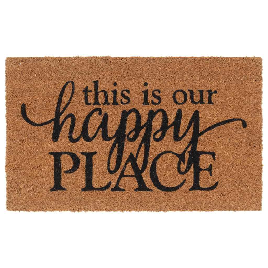 vidaXL Tapete de porta 45x75 cm fibra de coco tufada natural