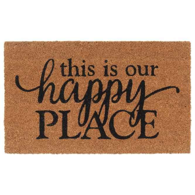 vidaXL Tapete de porta 45x75 cm fibra de coco tufada natural