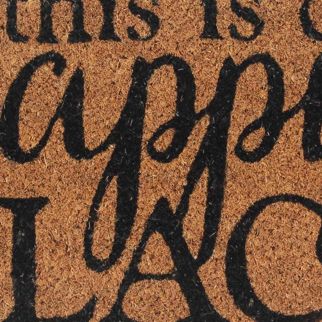 vidaXL Tapete de porta 45x75 cm fibra de coco tufada natural