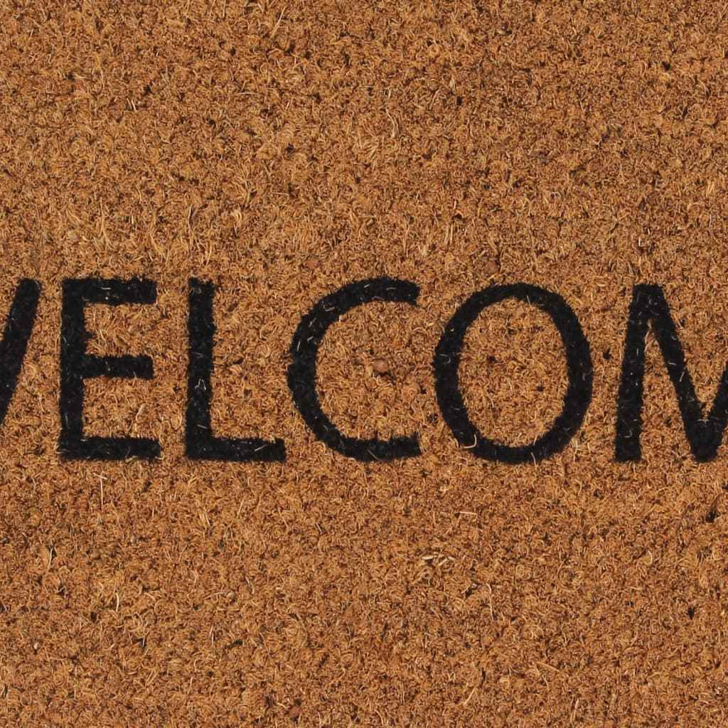 vidaXL Tapete de porta 45x75 cm fibra de coco tufada natural