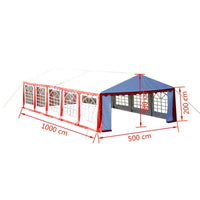 vidaXL Tenda de festa 10 x 5 m vermelho