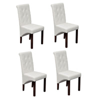 vidaXL Cadeiras de jantar 4 pcs couro artificial branco
