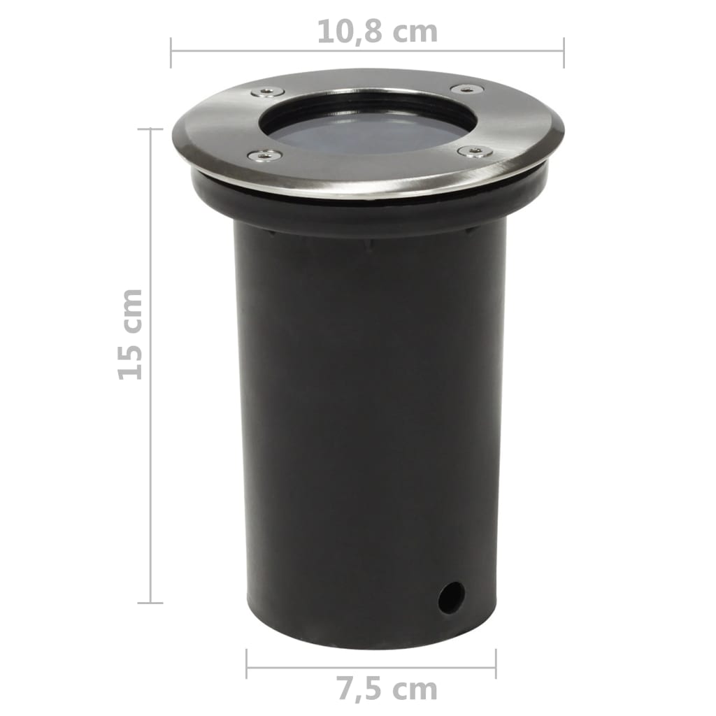 vidaXL Iluminação redonda p/ piso exterior 12 pcs