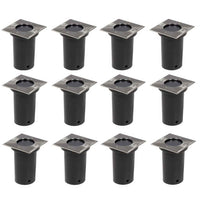 vidaXL Iluminação redonda p/ piso exterior 12 pcs