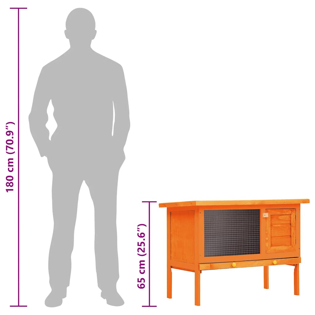 vidaXL Coelheira para animais pequenos 1 andar exterior madeira