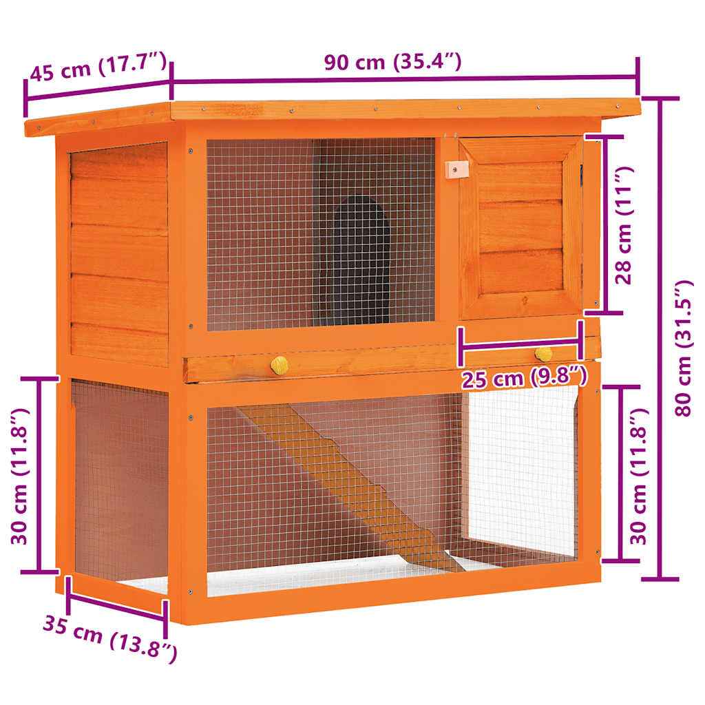 vidaXL Coelheira para animais pequenos 1 porta madeira
