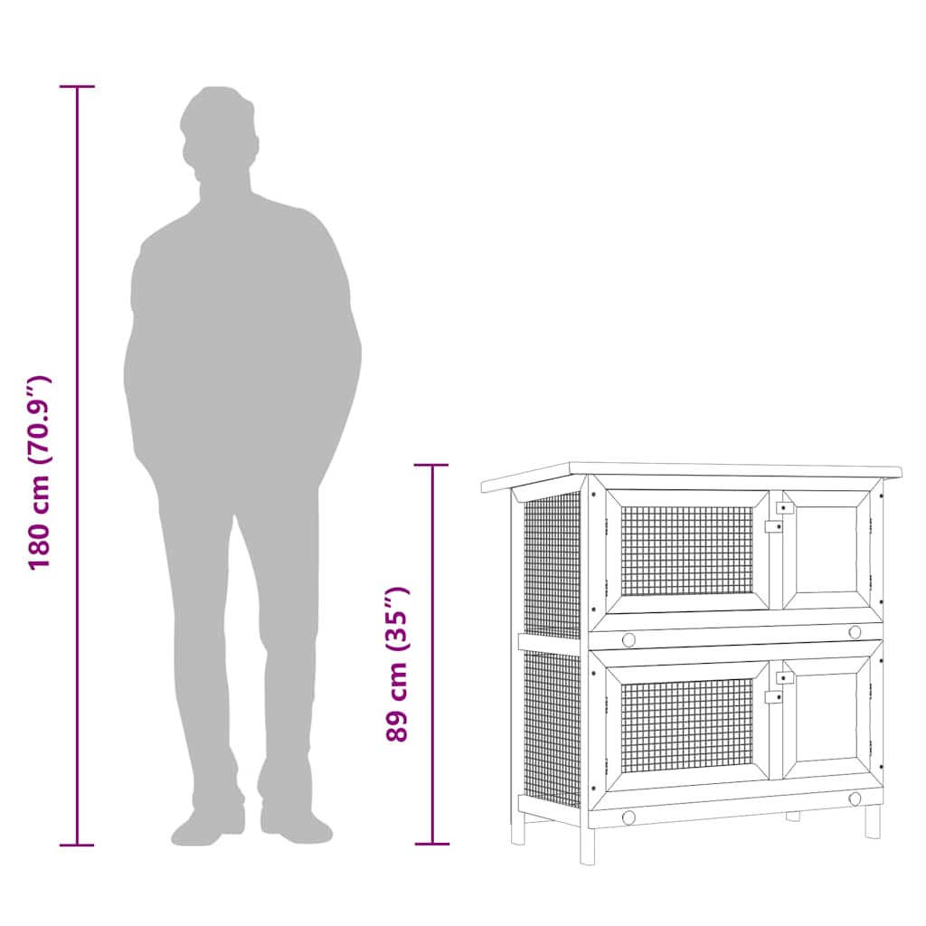vidaXL Coelheira para animais pequenos 4 portas madeira