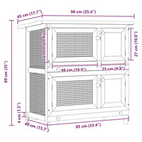 vidaXL Coelheira para animais pequenos 4 portas madeira