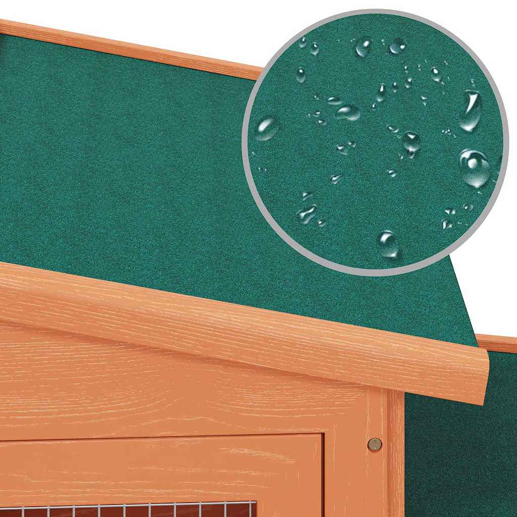 vidaXL Coelheira grande para animais pequenos c/ telhados madeira