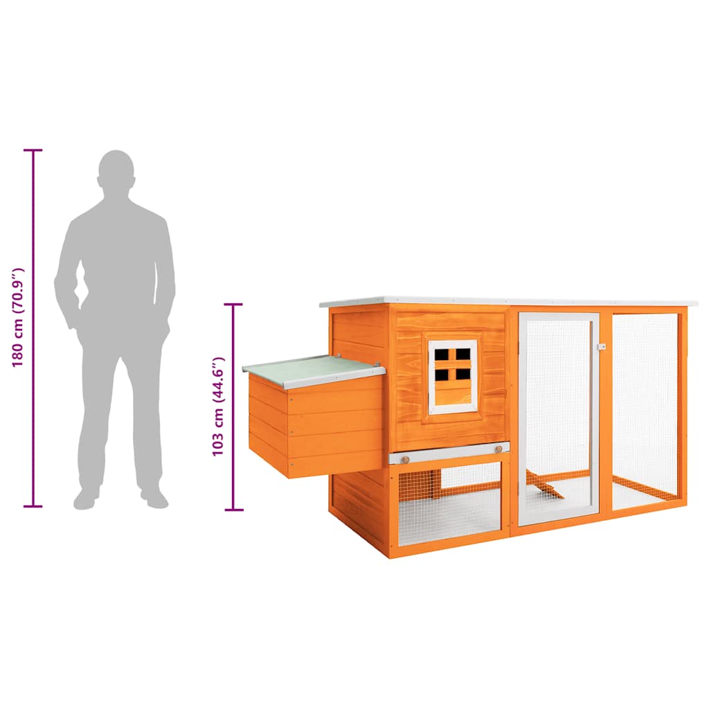 vidaXL Galinheiro de exterior com gaiola para ovos em madeira