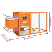 vidaXL Galinheiro de exterior com gaiola para ovos em madeira