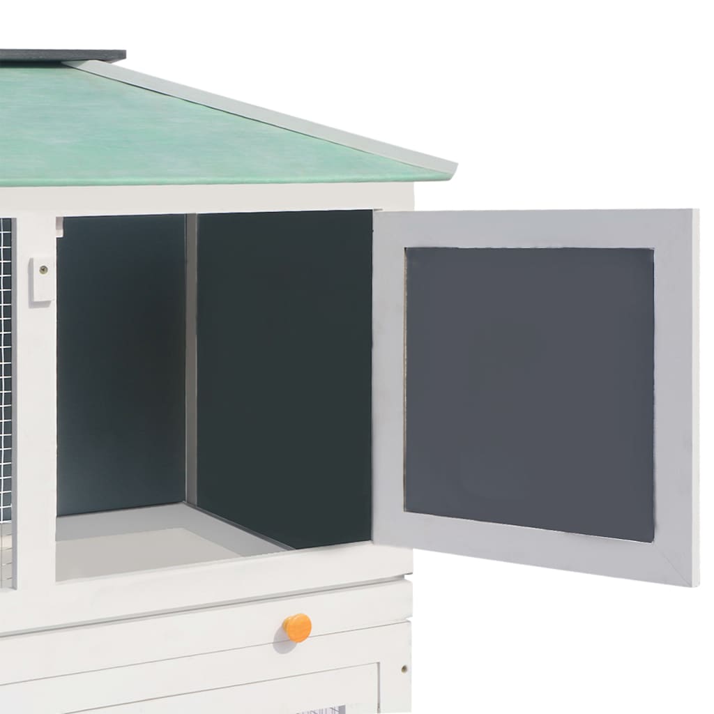 vidaXL Gaiola para coelho c/ chão duplo madeira