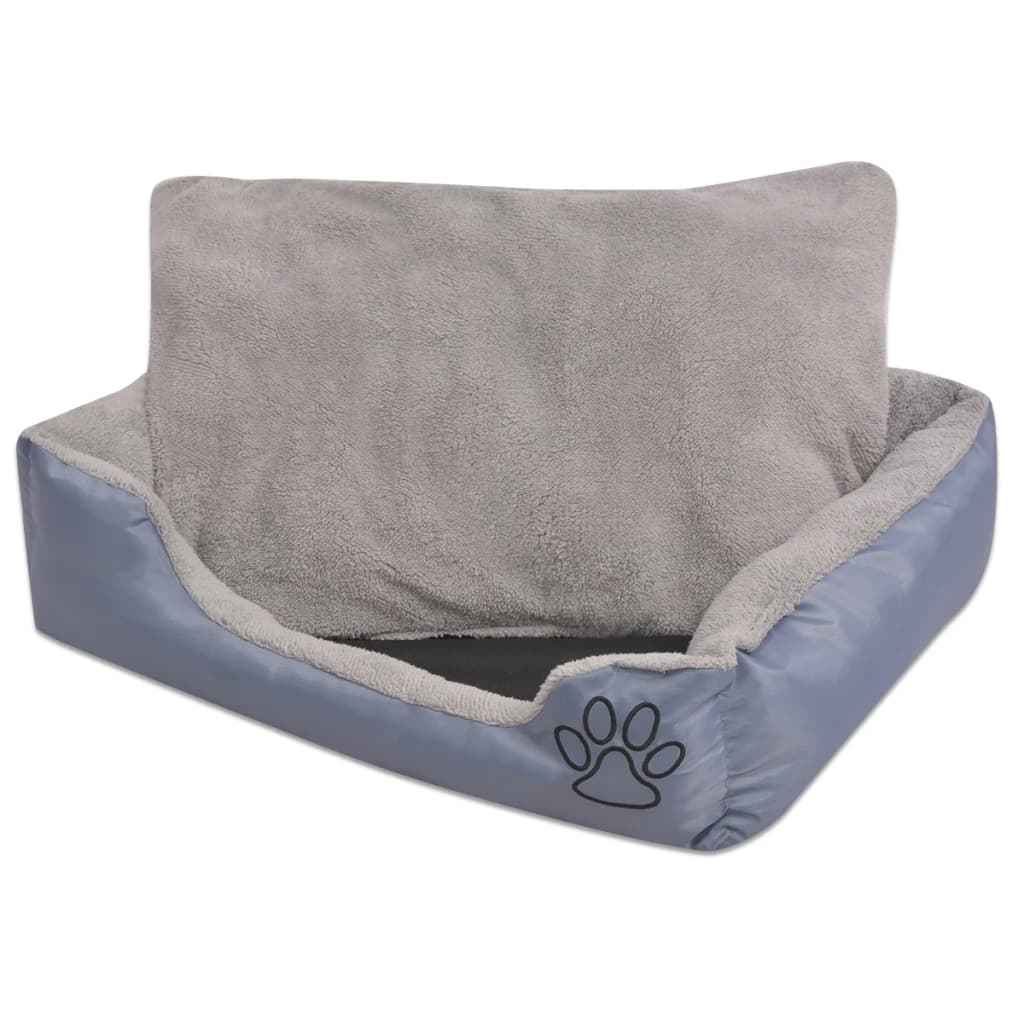 vidaXL Cama para cães com almofada acolchoada tamanho S cinzento