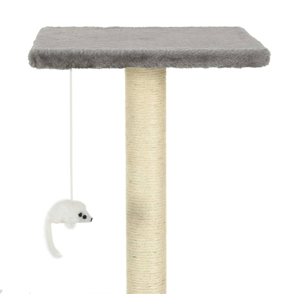 vidaXL Árvore para gatos c/postes arranhadores sisal 95 cm cinzento