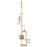 vidaXL Árvore p/ gatos c/ postes arranhadores sisal 260 cm cinzento