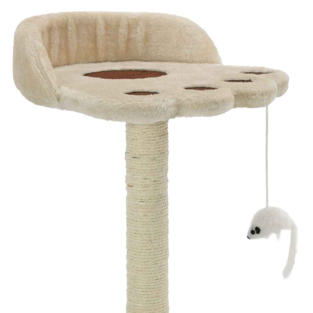 vidaXL Árvore p/ gatos c/postes arranhadores sisal 40 cm bege/castanho