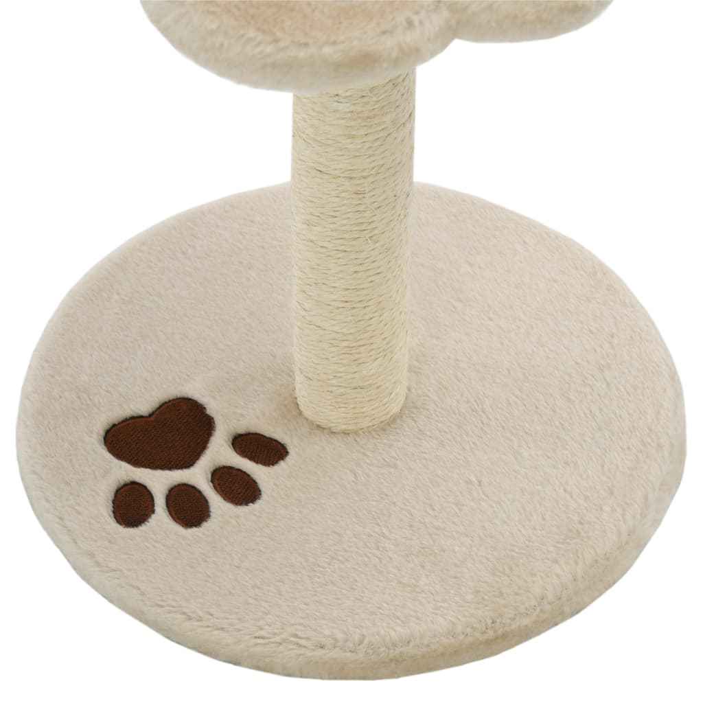 vidaXL Árvore p/ gatos c/postes arranhadores sisal 40 cm bege/castanho