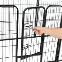 vidaXL Parque para cães 8 painéis aço 80x80 cm preto