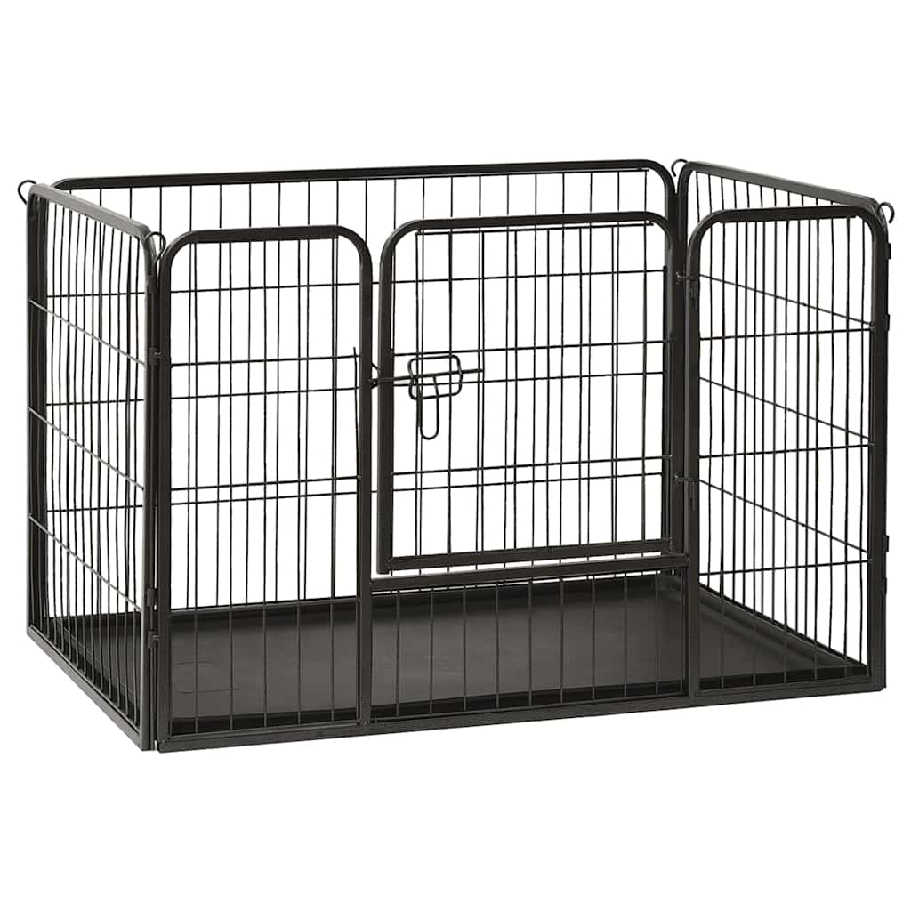vidaXL Parque para cãezinhos 91,5x59x61 cm aço