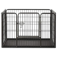 vidaXL Parque para cãezinhos 91,5x59x61 cm aço