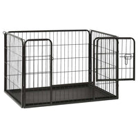 vidaXL Parque para cãezinhos 91,5x59x61 cm aço