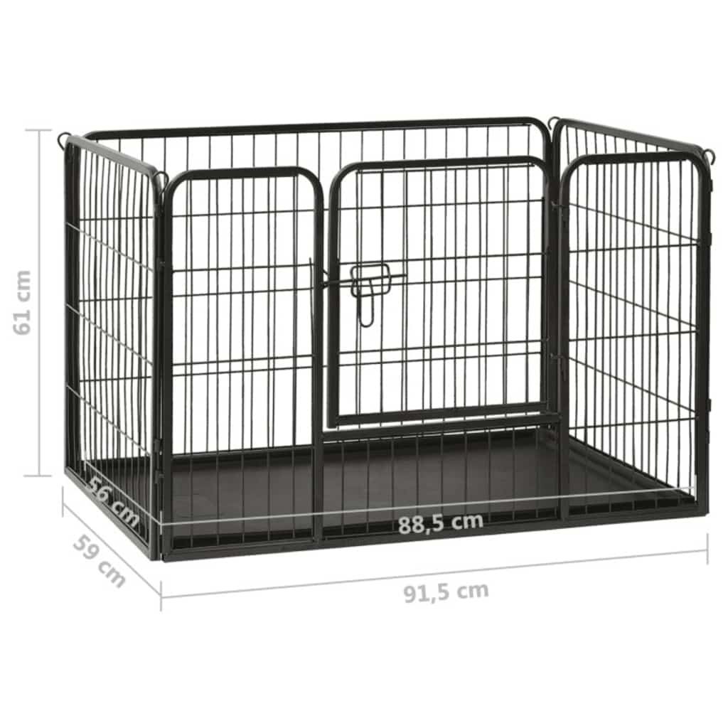 vidaXL Parque para cãezinhos 91,5x59x61 cm aço