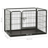 vidaXL Parque para cãezinhos 91,5x59x61 cm aço