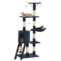 vidaXL Árvore para gatos c/ postes arranhadores sisal 138 cm cinzento